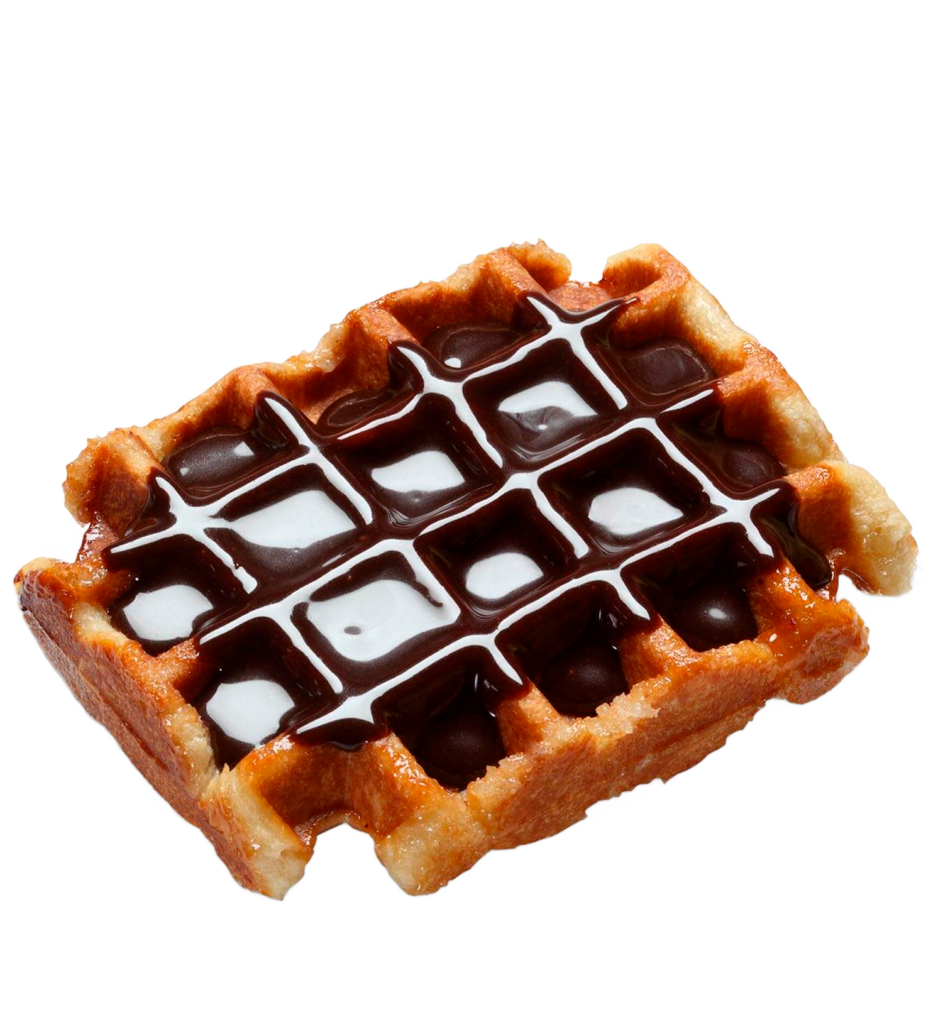 Gofre con sirope de chocolate
